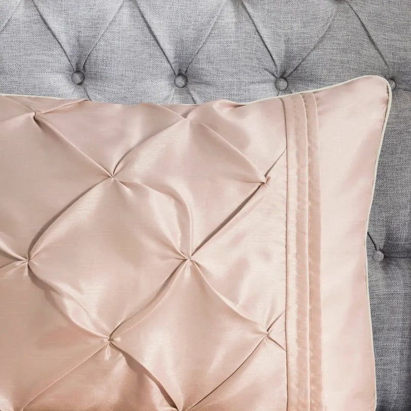 7 Piece Tufted Comforter Set Blush Cal King by HouseOfZazla