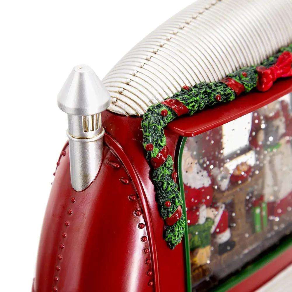 Christmas Plastic / Resin Camper With Mr & Mrs Santa Tea Time LED / Water Spinning / 2 Way Switch, 3*AA Required - Red by HouseOfZazla