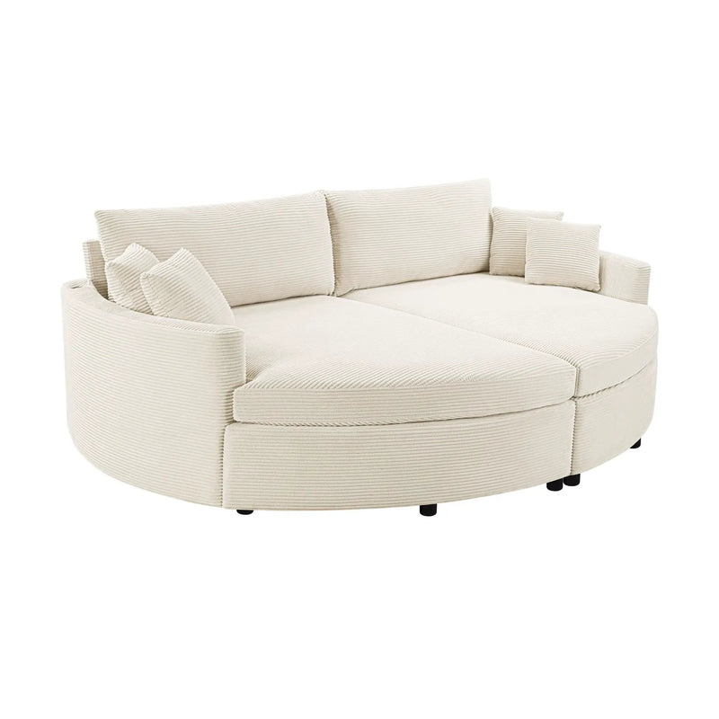 Oversized Double Chaise Lounge Sofa With USB Ports