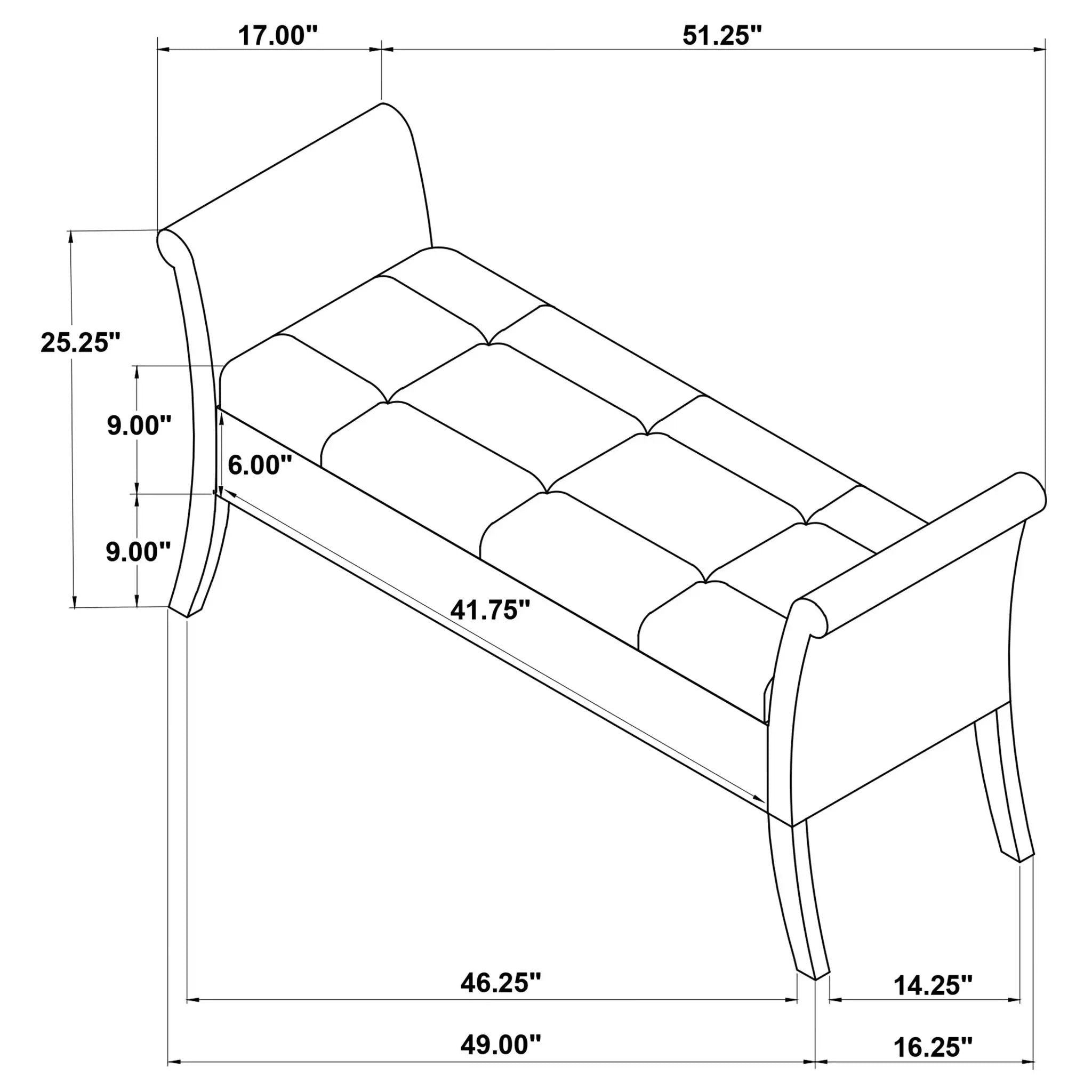 Pasley - Rolled Arm Storage Bench by HouseOfZazla