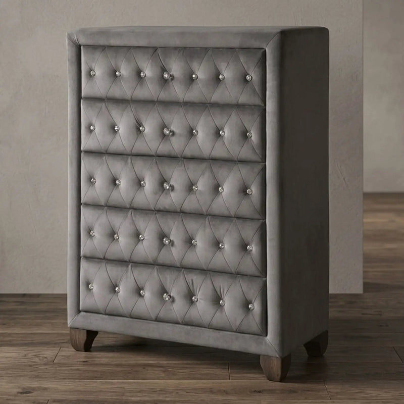 Sophia - 5 Drawer Chest - Gray by HouseOfZazla