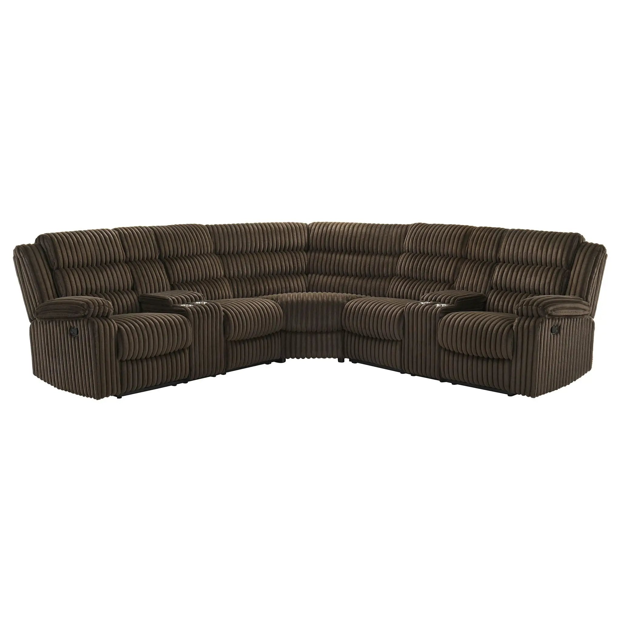 Atkinson Upholstered Reclining Sectional Sofa Chocolate by Unique Piece Furniture