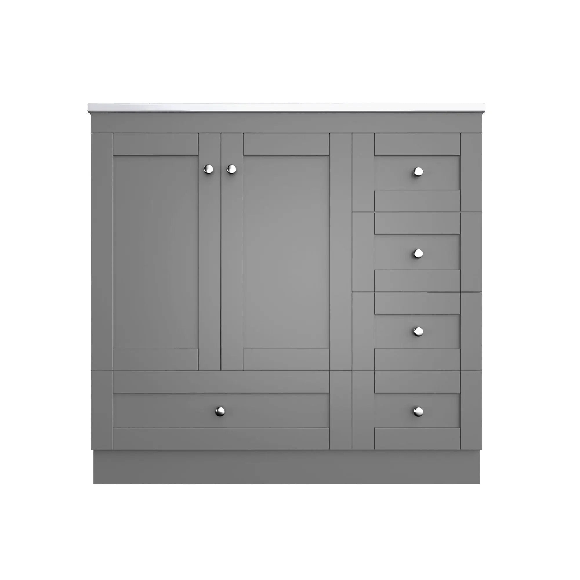Shaker Free Standing Bathroom Vanity Cabinet & Sink, Soft Close Drawers, Soft Close Doors by Unique Piece Furniture