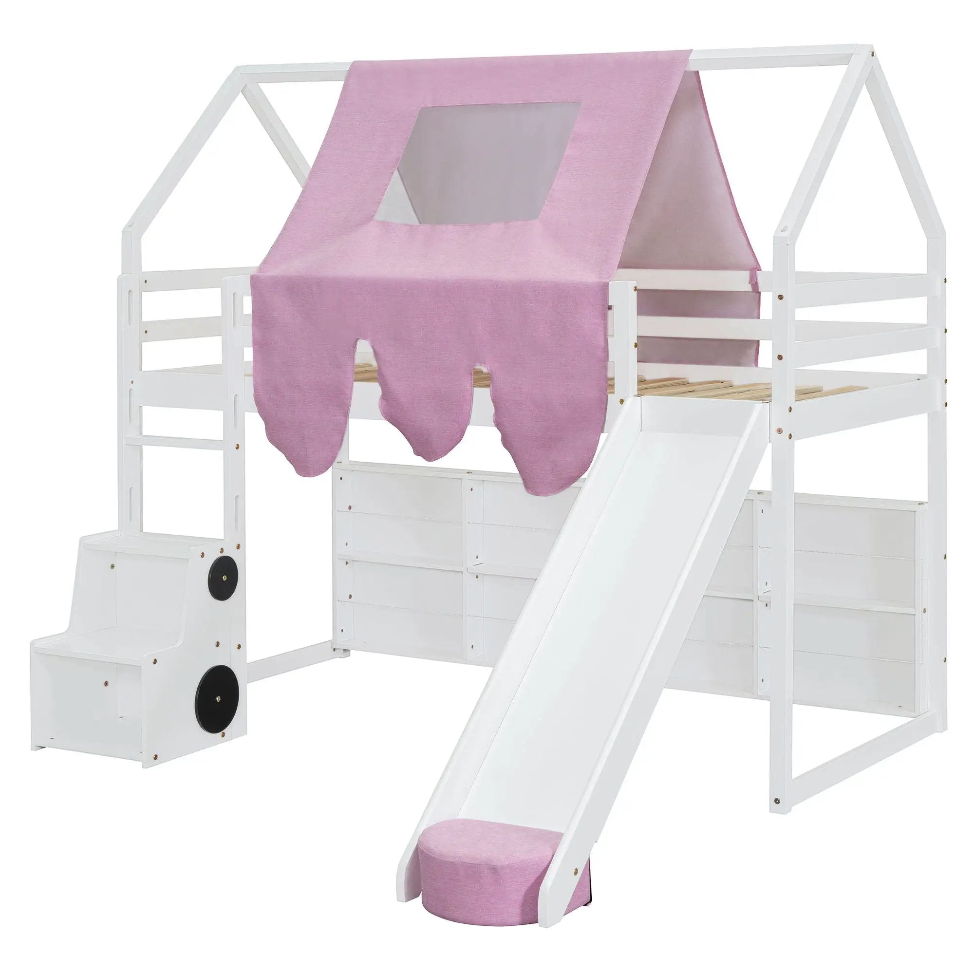 Loft Bed With House Shaped Frame And Tent by HouseOfZazla