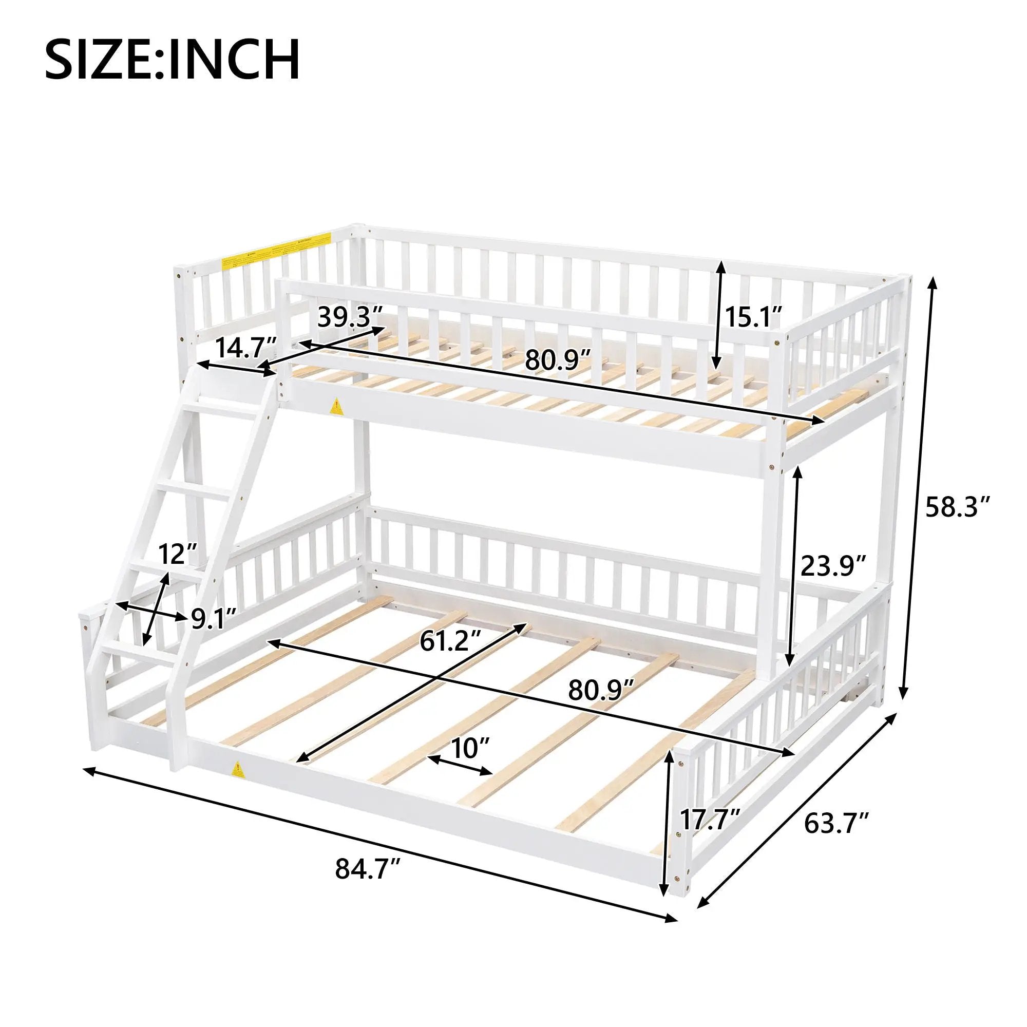 Bunk Bed With Ladder And Guardrails by Unique Piece Furniture