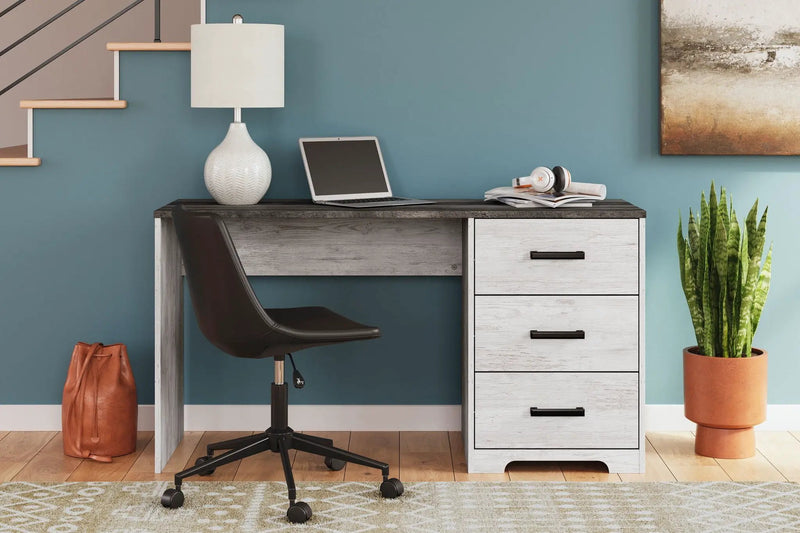 Shawburn - Home Office Desk - White / Dark Charcoal Gray by Unique Piece Furniture