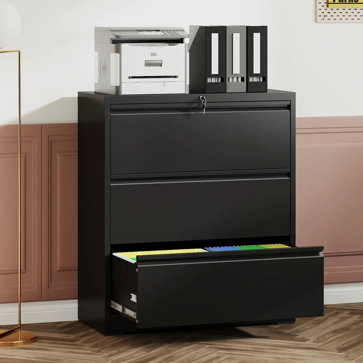 Lateral File Cabinet, Heavy Duty Filing Holds Letter/Legal/A4 Files by HouseOfZazla