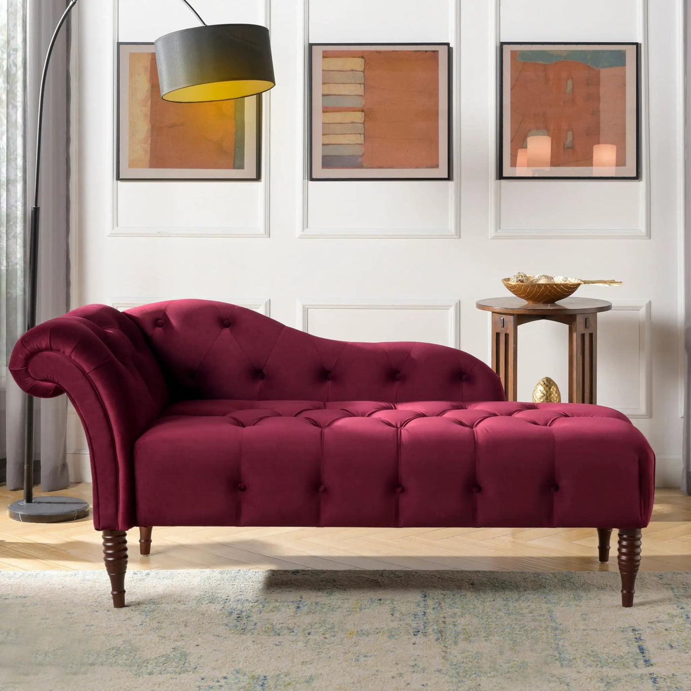Samuel - Tufted Roll Arm Chaise Lounge by HouseOfZazla