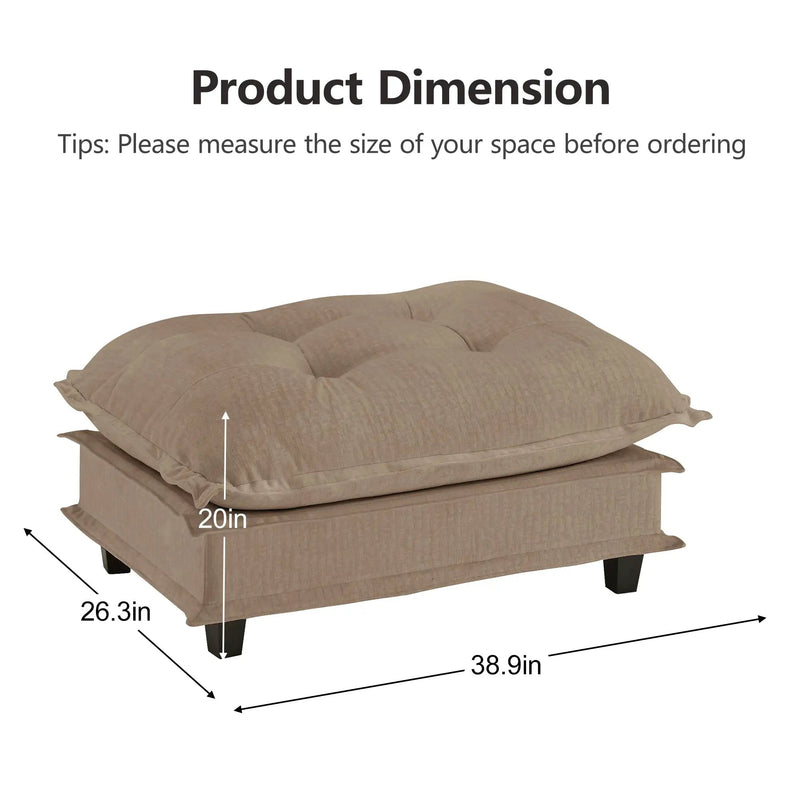 73 Ottoman Chenille - Light Coffee by HouseOfZazla