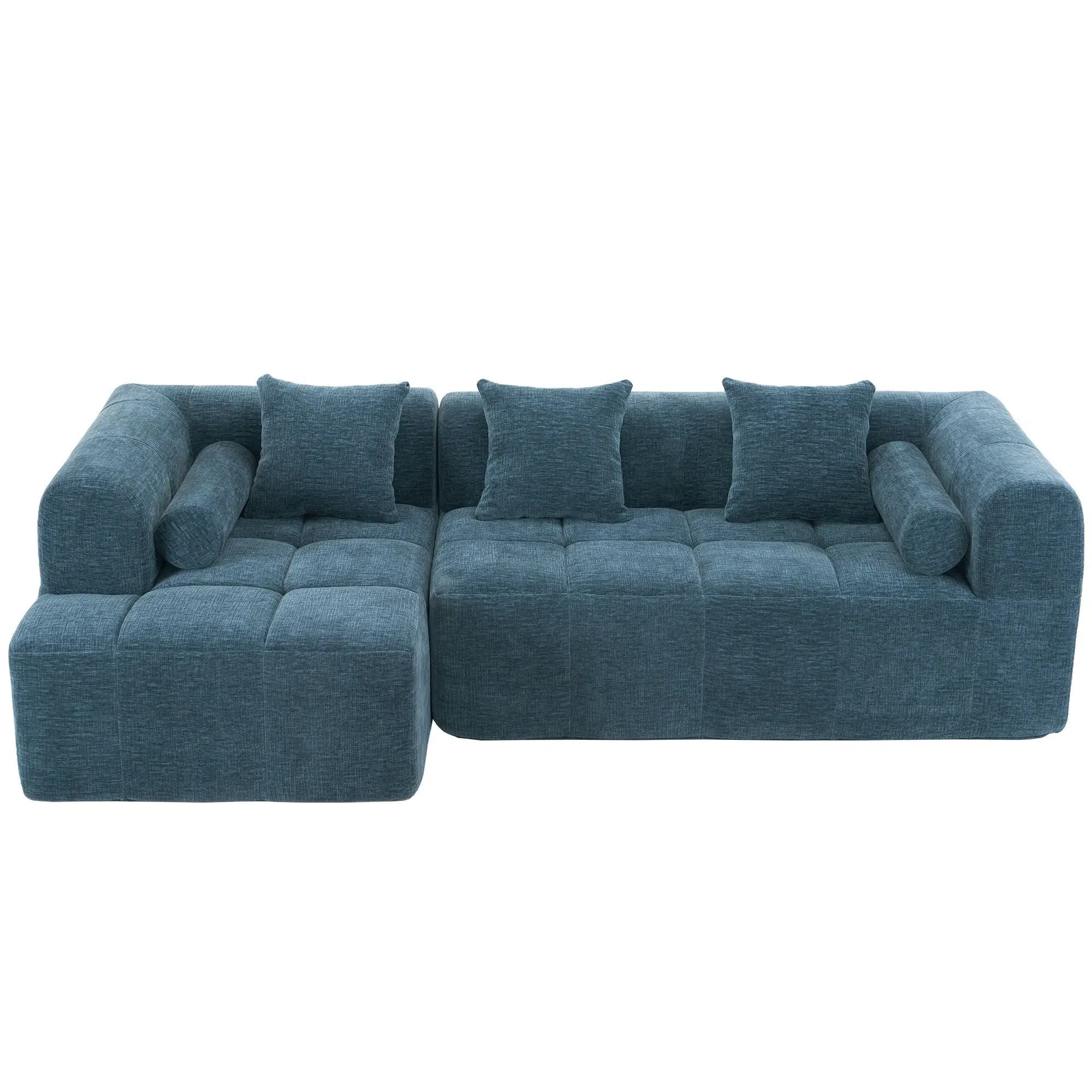 Sectional Free Combined Sofa With 2 Side Pockets by HouseOfZazla