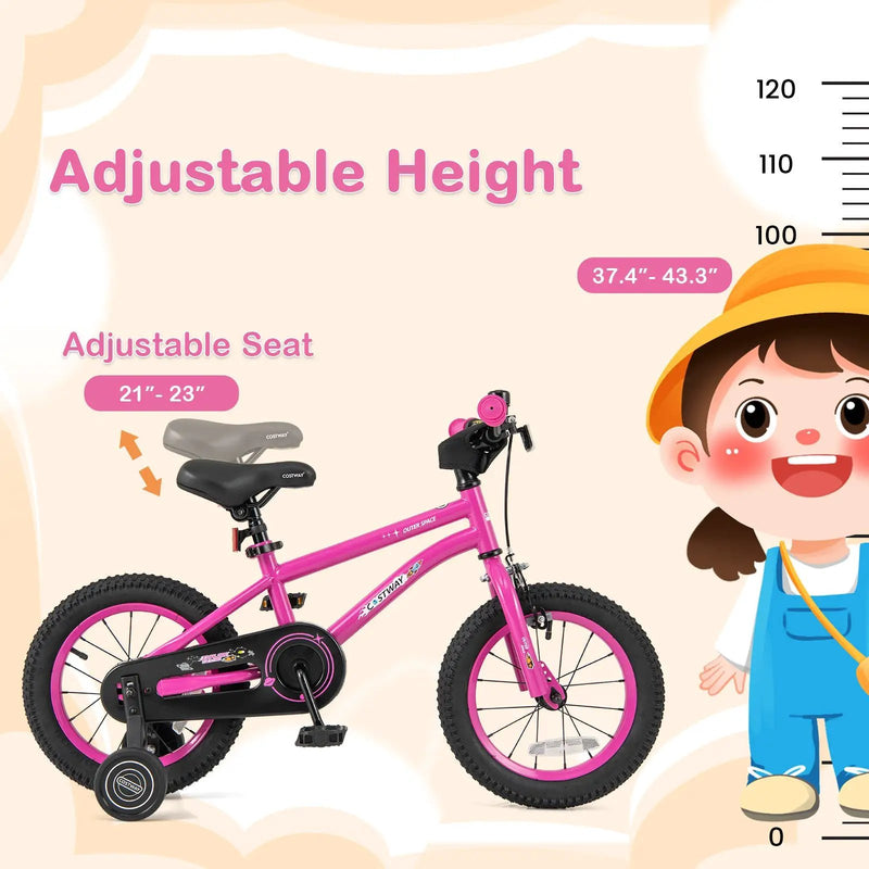 16-Inch Kids Bike for 4-7 Years Old Adjustable with Removable Training Wheels-16 inches by DirectDeals