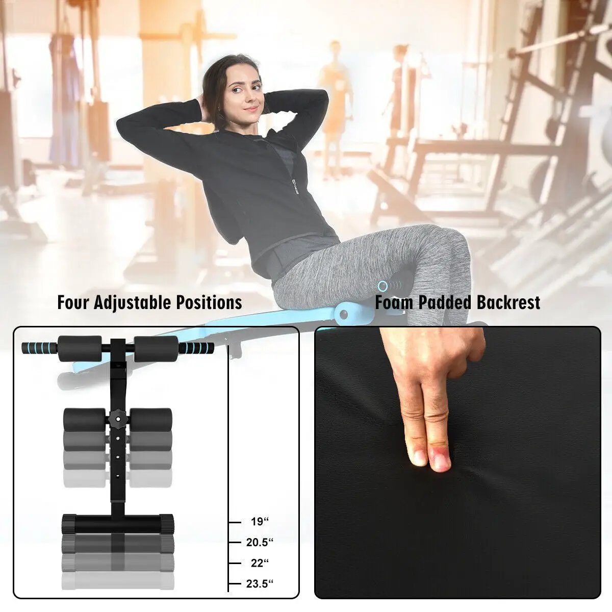 Folding Weight Bench Adjustable Sit-up Board Workout Slant Bench, photo 8 of 9