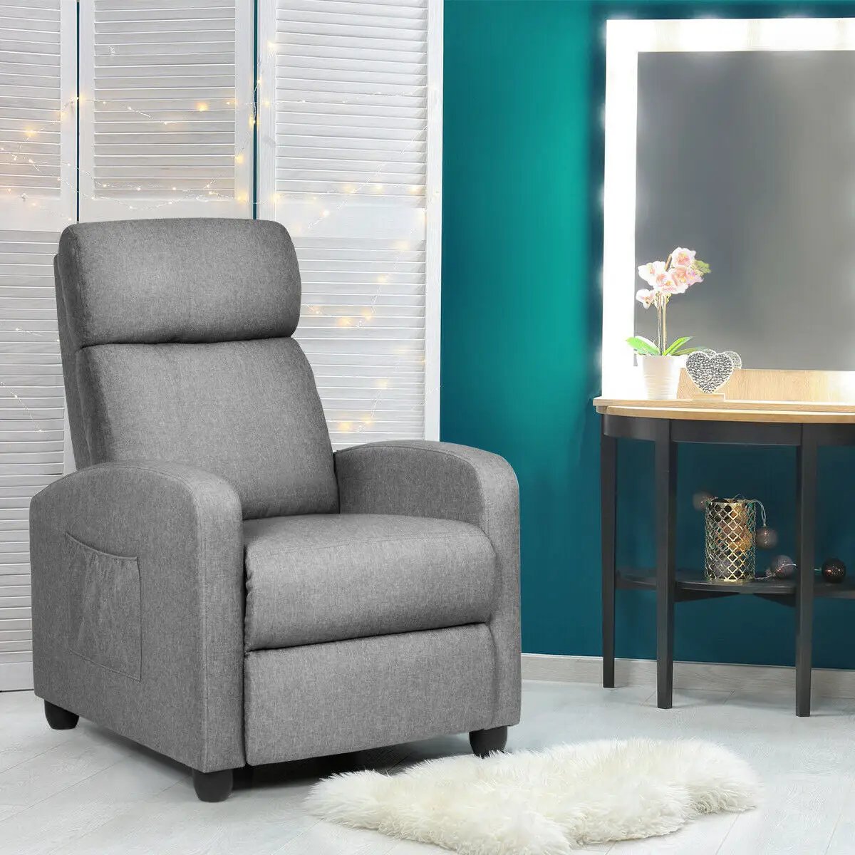 Recliner Sofa Wingback Chair with Massage Function, photo 2 of 24