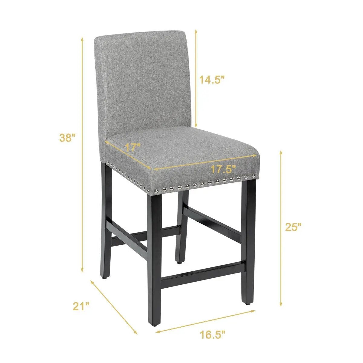 25 Inch Kitchen Chairs w/ Rubber Wood Legs by DirectDeals