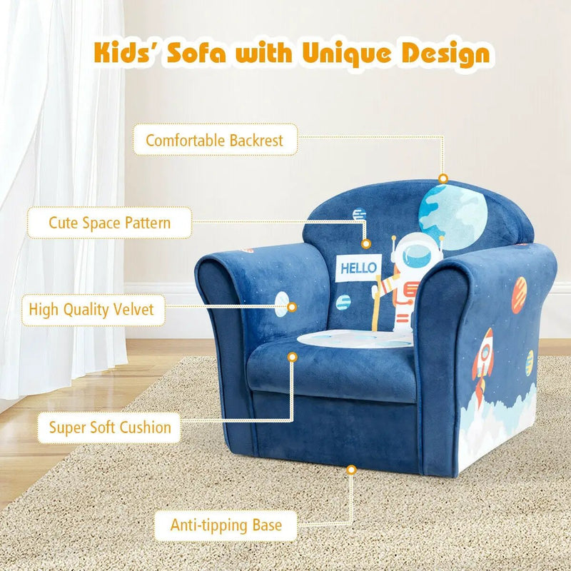 Kids Astronaut Armrest Upholstered Couch by DirectDeals