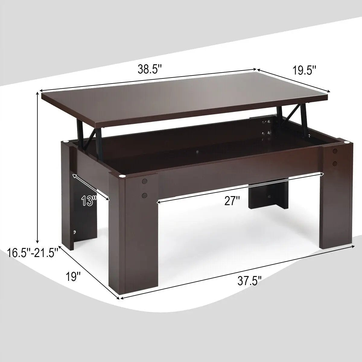 Lift Top Coffee Pop-UP Cocktail Table by DirectDeals