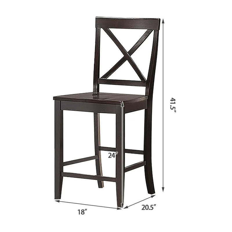 24 Inch 2 Pack Rubber Wood Frame Kitchen Chairs by DirectDeals