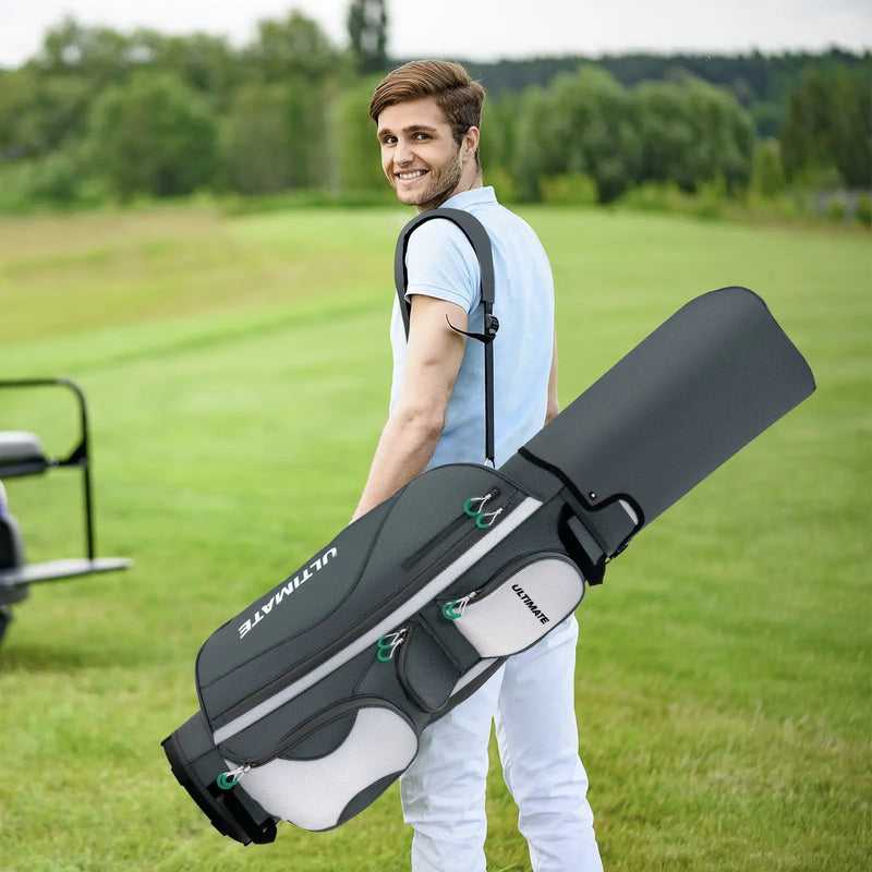 14 Dividers Golf Cart Bag with 7 Zippered Pocket by DirectDeals