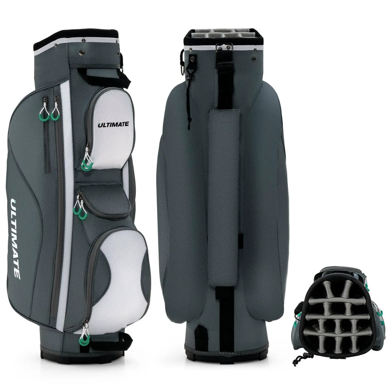 14 Dividers Golf Cart Bag with 7 Zippered Pocket by DirectDeals