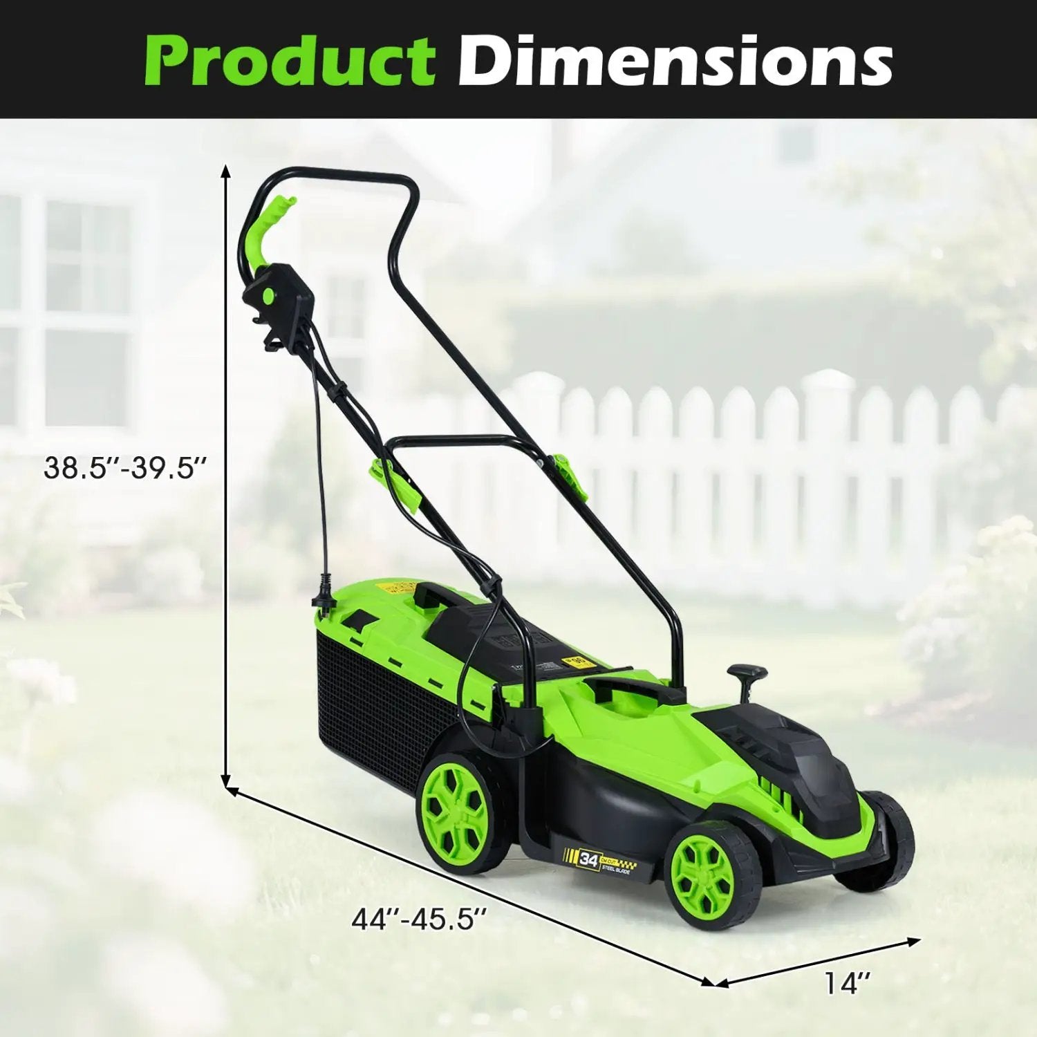 14-Inch Corded Electric Lawn Mower with 5-Position Height Adjust by DirectDeals