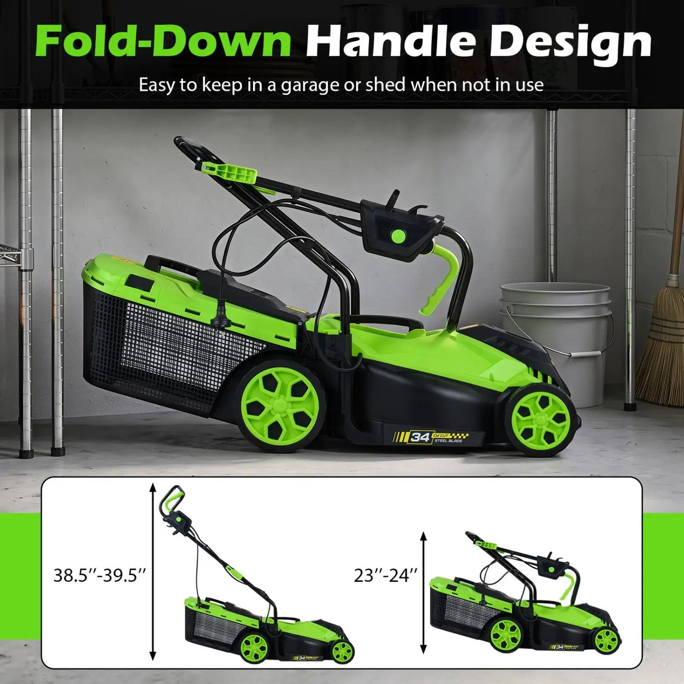 14-Inch Corded Electric Lawn Mower with 5-Position Height Adjust by DirectDeals