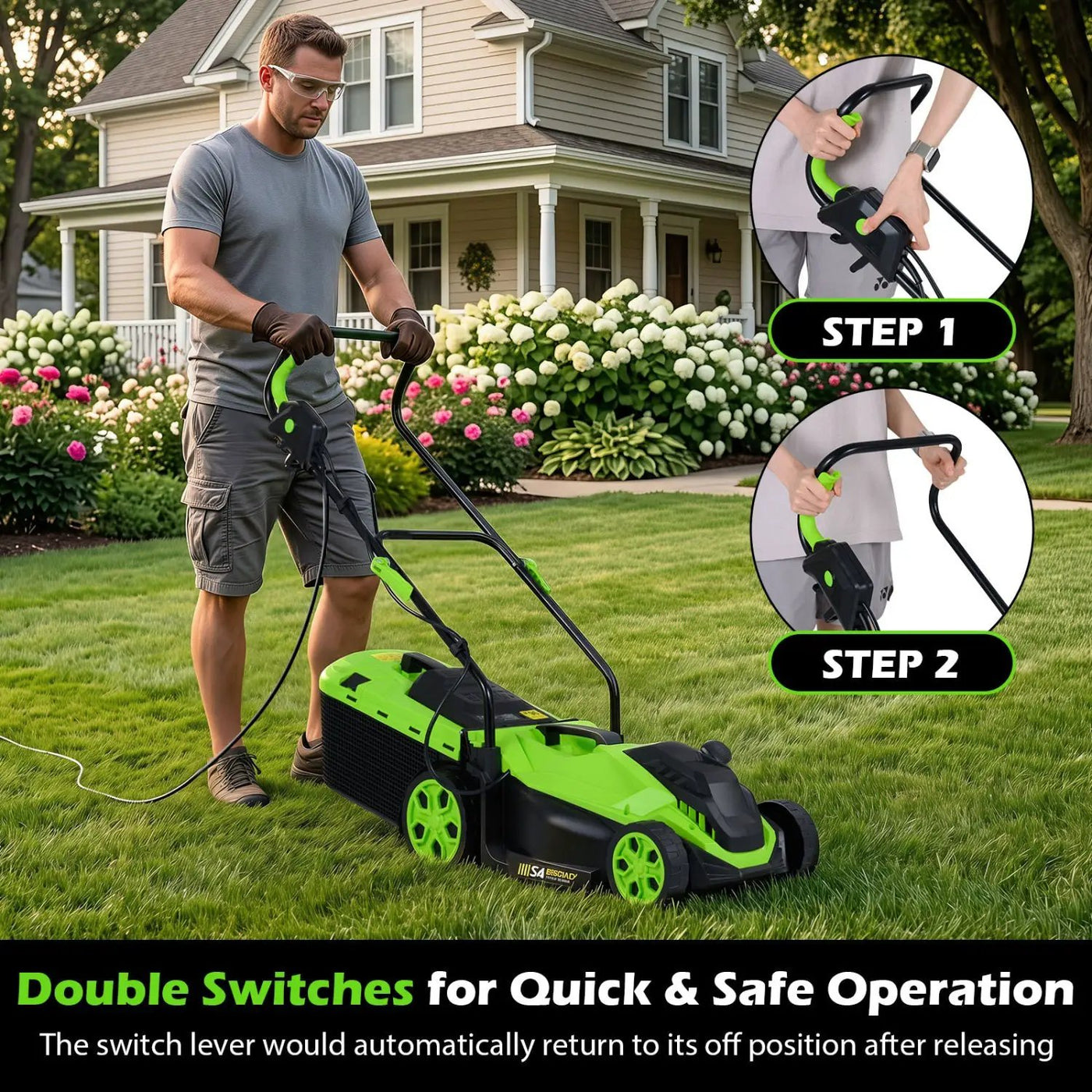 14-Inch Corded Electric Lawn Mower with 5-Position Height Adjust by DirectDeals