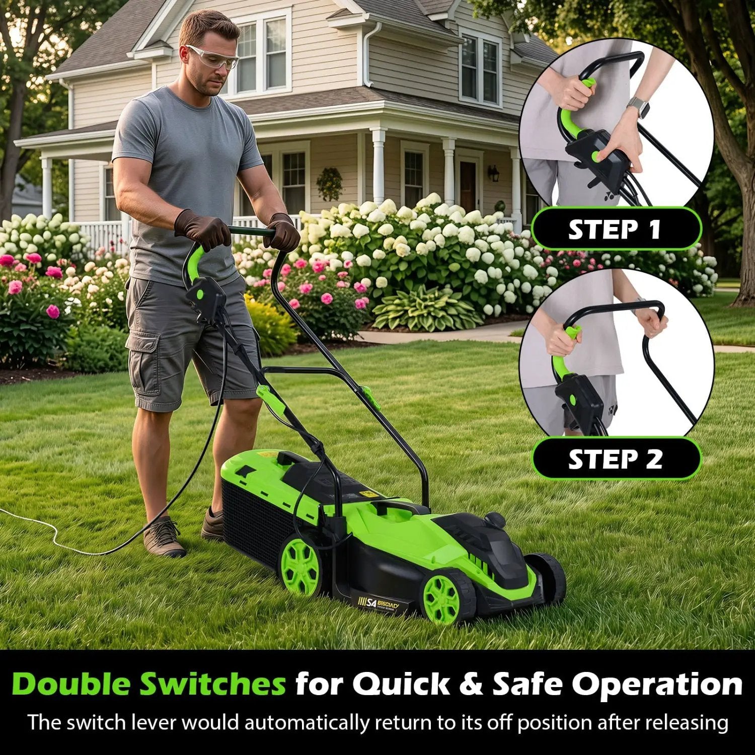 14-Inch Corded Electric Lawn Mower with 5-Position Height Adjust by DirectDeals