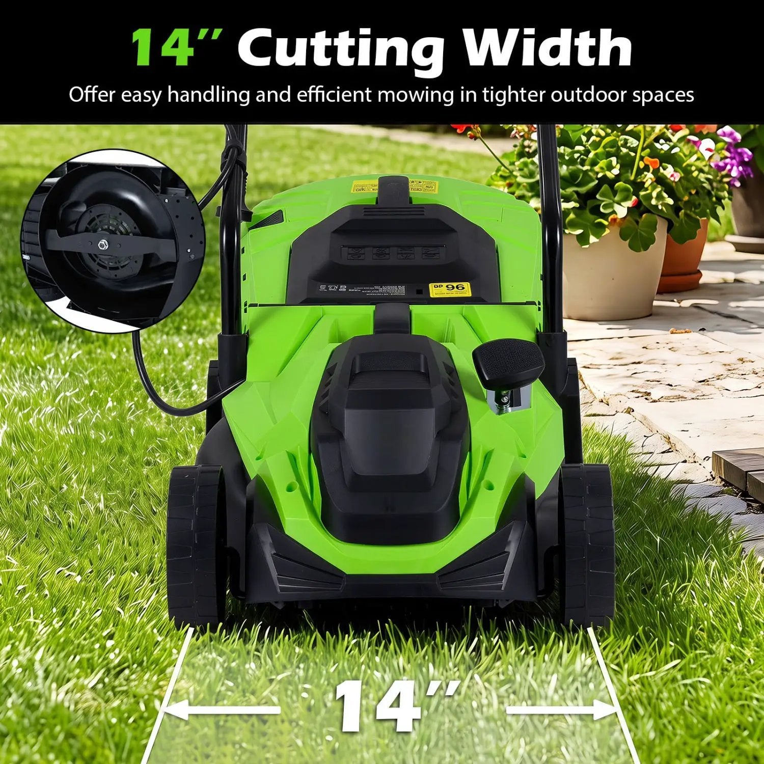 14-Inch Corded Electric Lawn Mower with 5-Position Height Adjust by DirectDeals