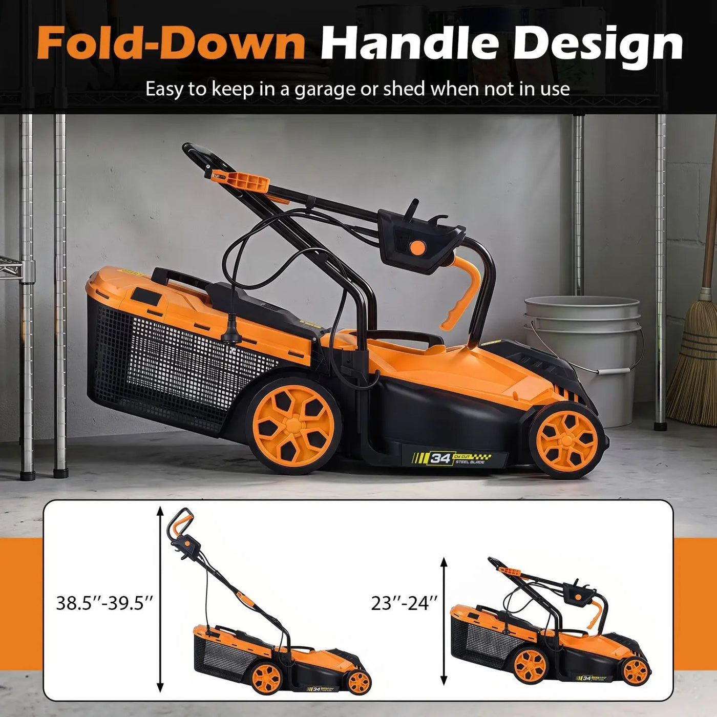 14-Inch Corded Electric Lawn Mower with 5-Position Height Adjust by DirectDeals