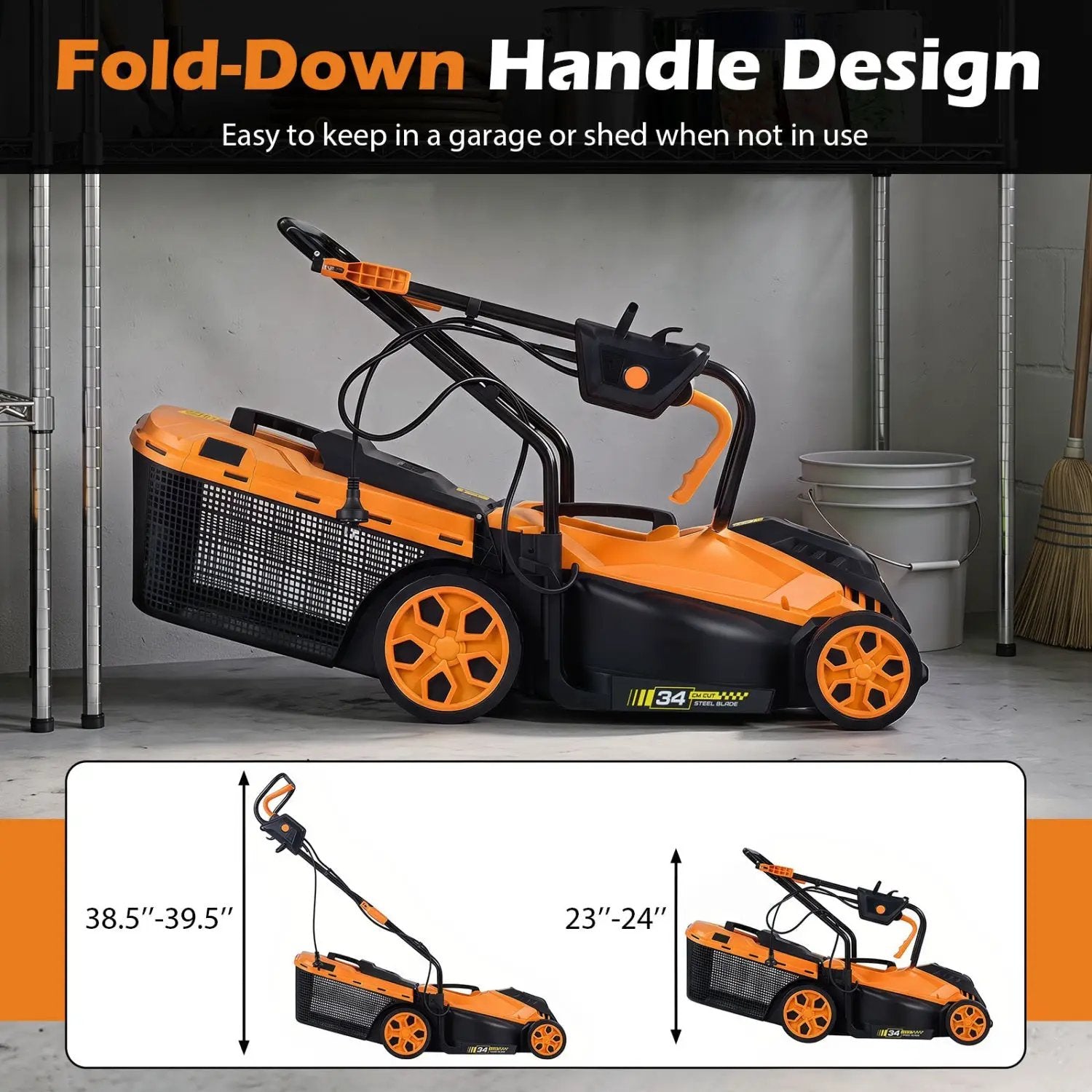 14-Inch Corded Electric Lawn Mower with 5-Position Height Adjust by DirectDeals