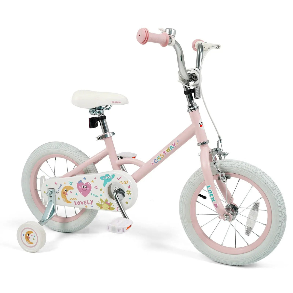 Kids Bike 12-18 Inch with Training Wheels - Pink Stars & Moon, photo 11 of 32