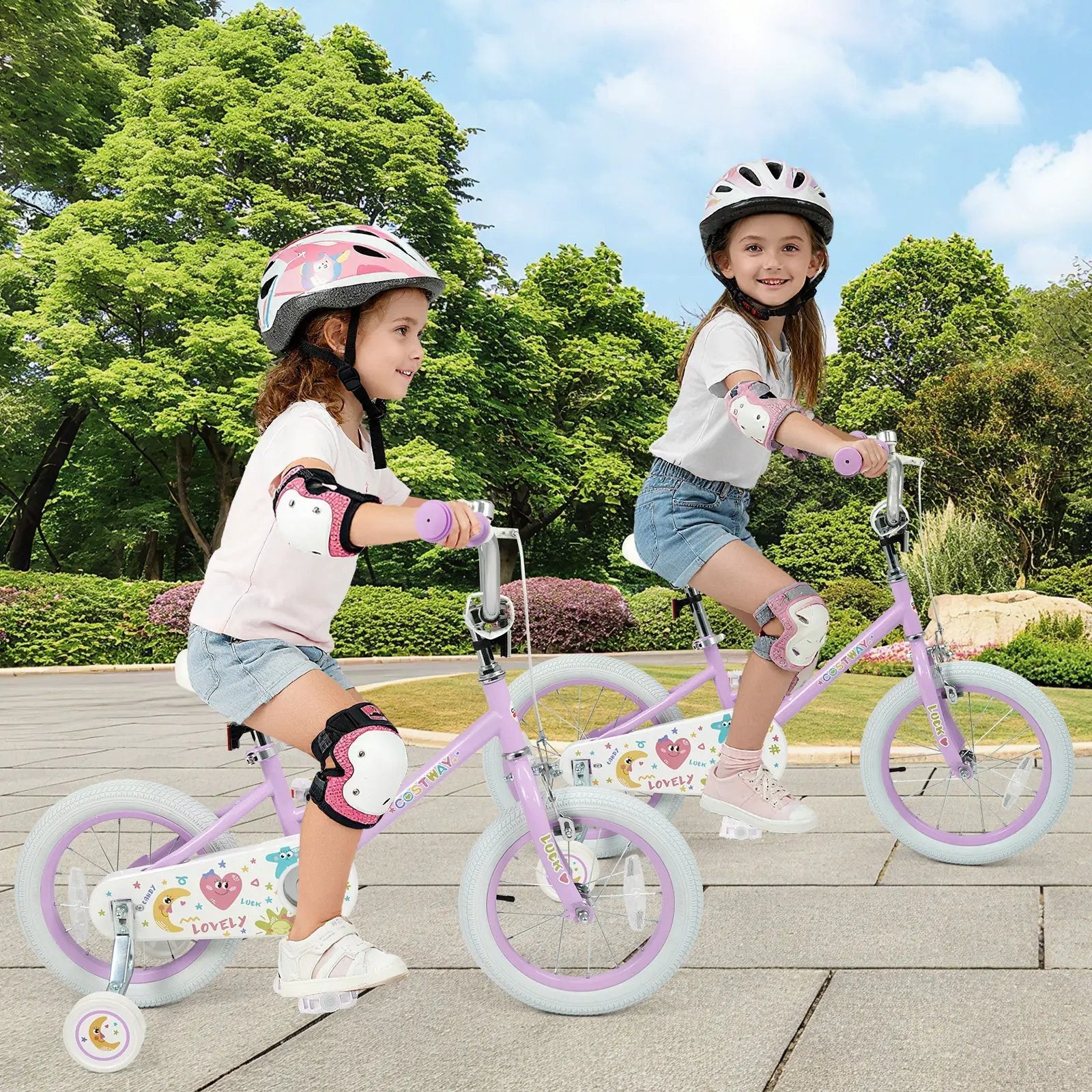 Kids Bike 12-18 Inch with Training Wheels - Purple by DirectDeals