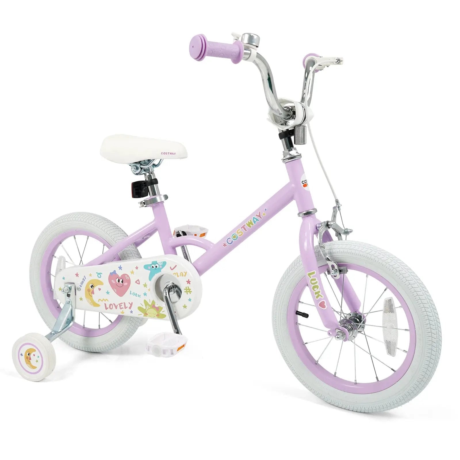 Kids Bike 12-18 Inch with Training Wheels - Purple by DirectDeals