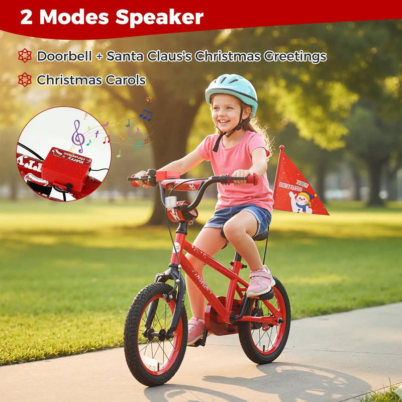 Kids Bike 12-18 Inch with Training Wheels & Christmas Music by DirectDeals