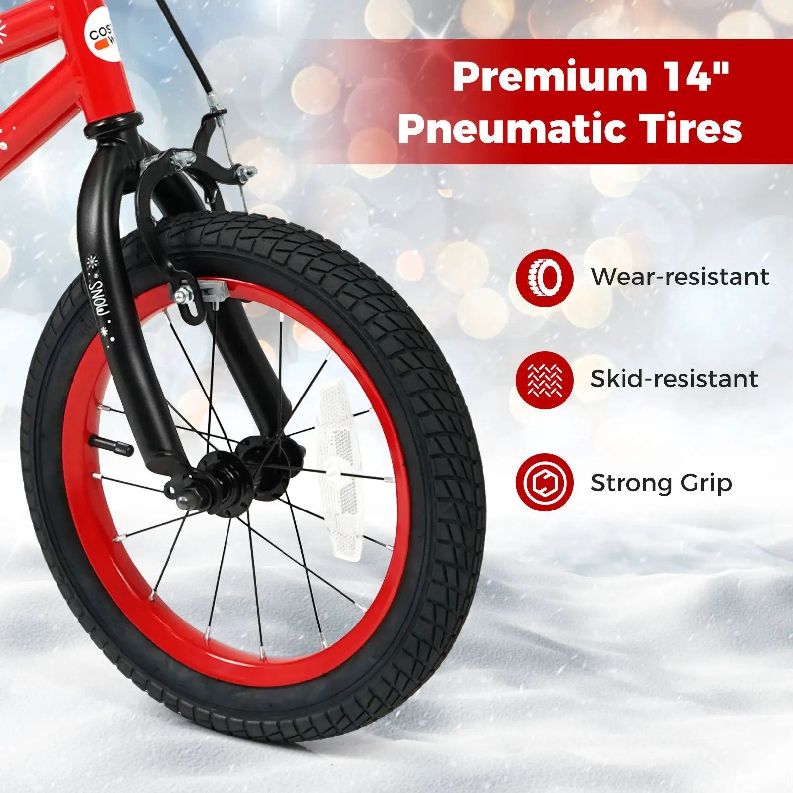 Kids Bike 12-18 Inch with Training Wheels & Christmas Music by DirectDeals