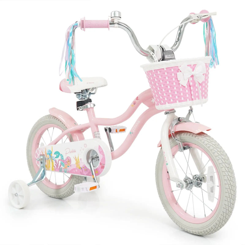 18-Inch Kids Bike Adjustable with Basket and Streamers Pink by DirectDeals