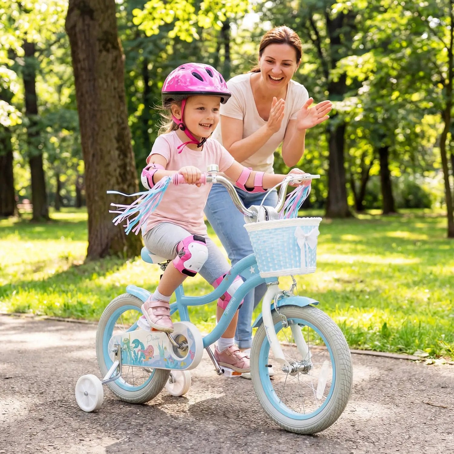Kids Bike 12-20 Inch with Training Wheels & Basket by DirectDeals