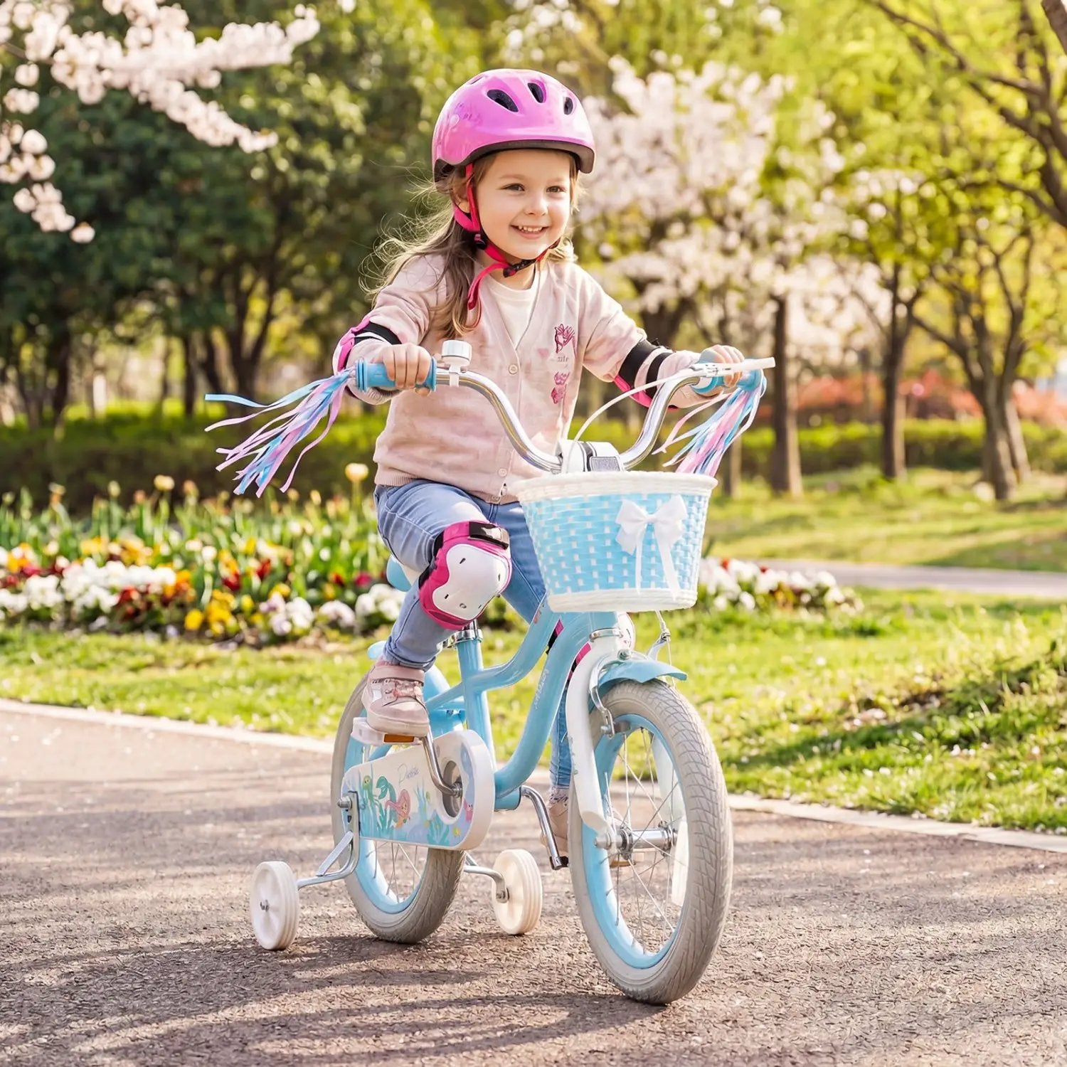 Kids Bike 12-20 Inch with Training Wheels & Basket by DirectDeals