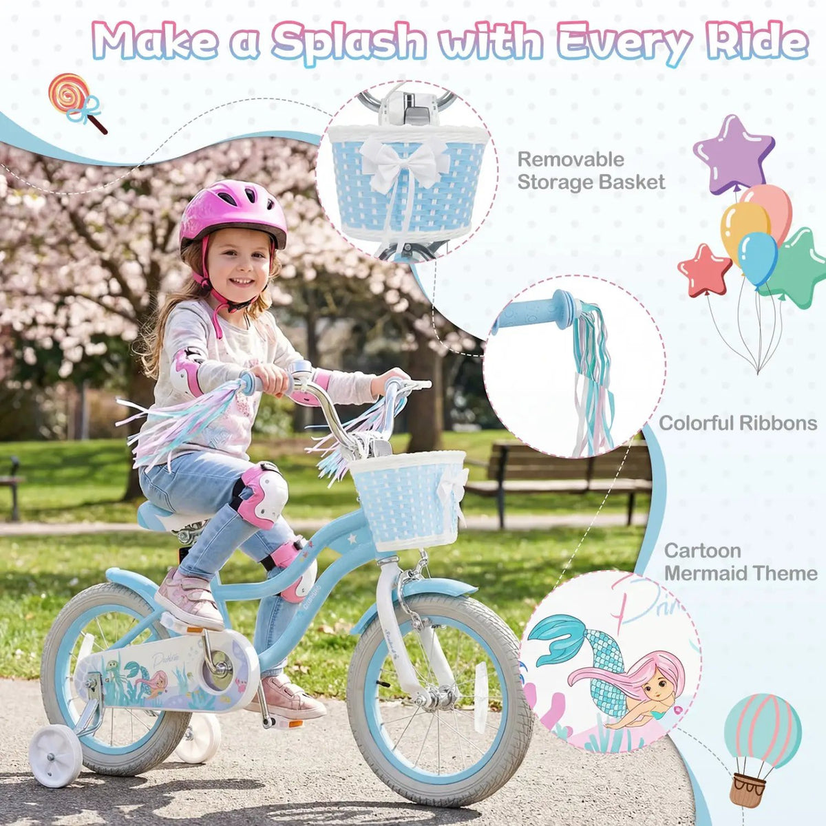 Kids Bike 12-20 Inch with Training Wheels & Basket, photo 6 of 40