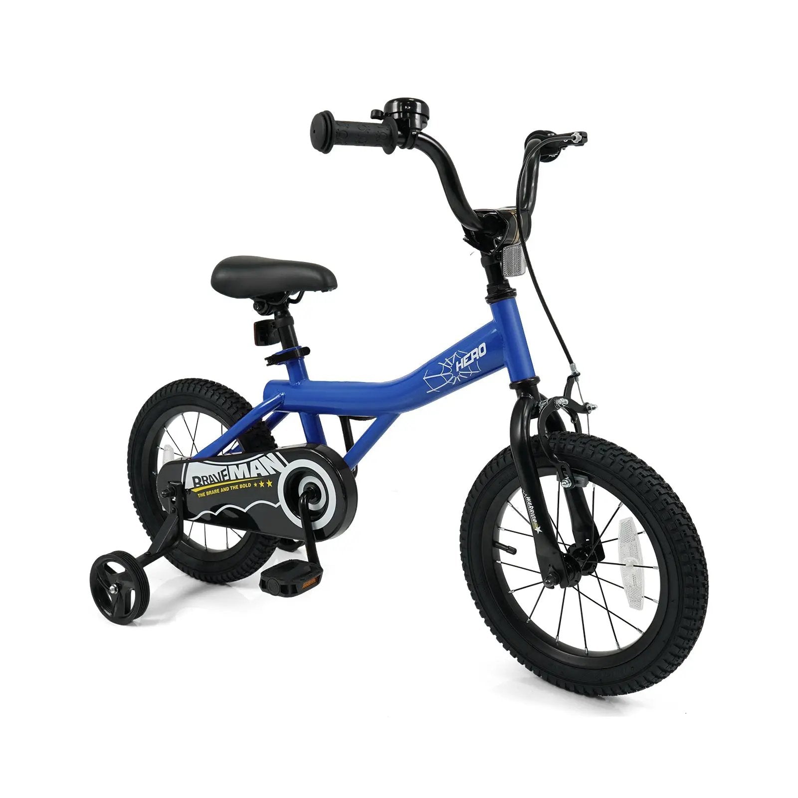 Kids Bike 14-Inch with Removable Training Wheels Navy by DirectDeals