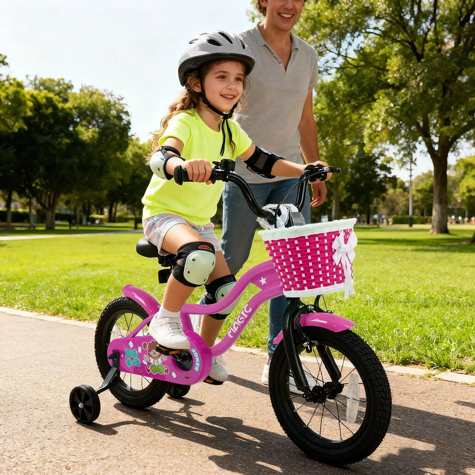 Kids Bike with Training Wheels 12-18 Inch - Magic Rose by DirectDeals