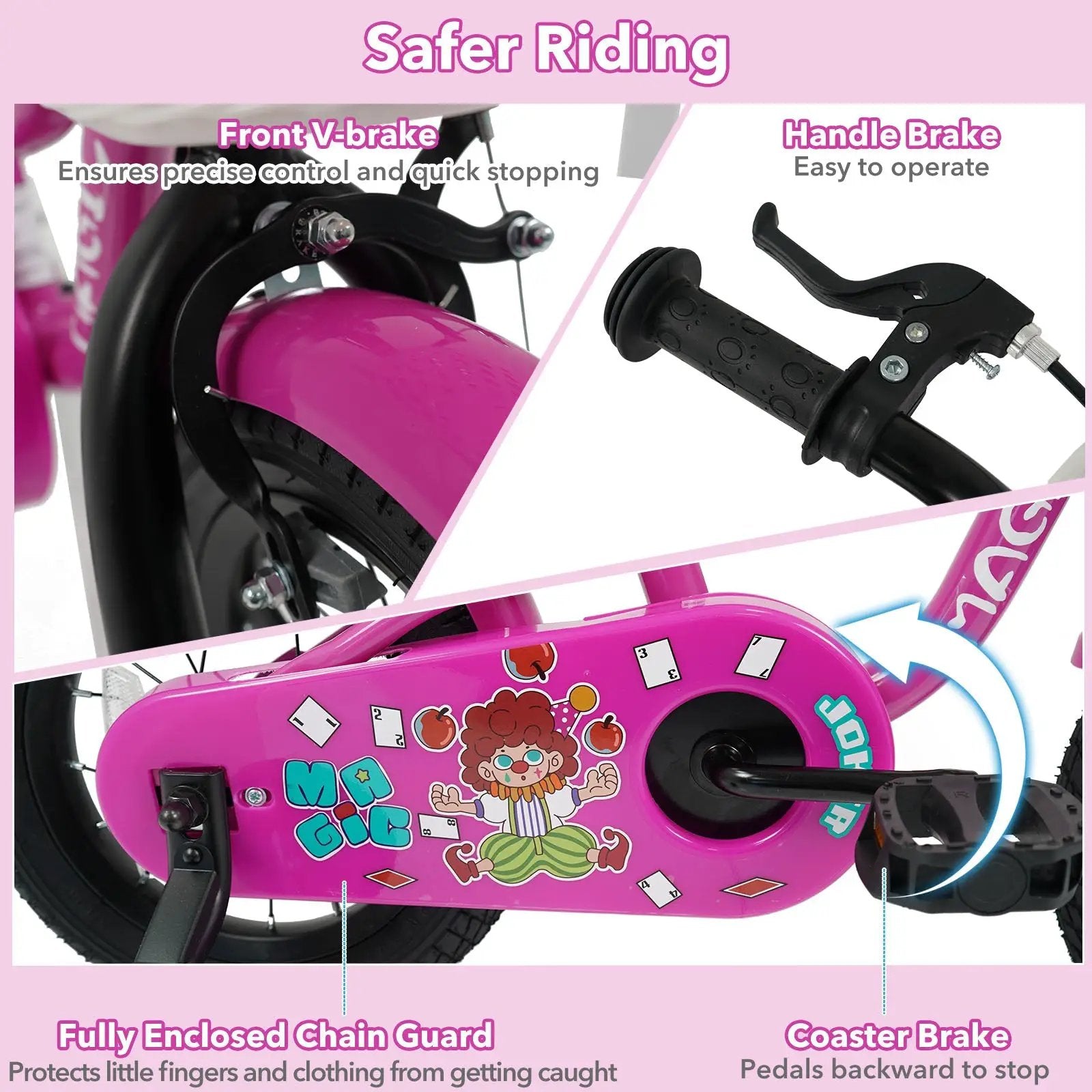 Kids Bike with Training Wheels 12-18 Inch - Magic Rose by DirectDeals