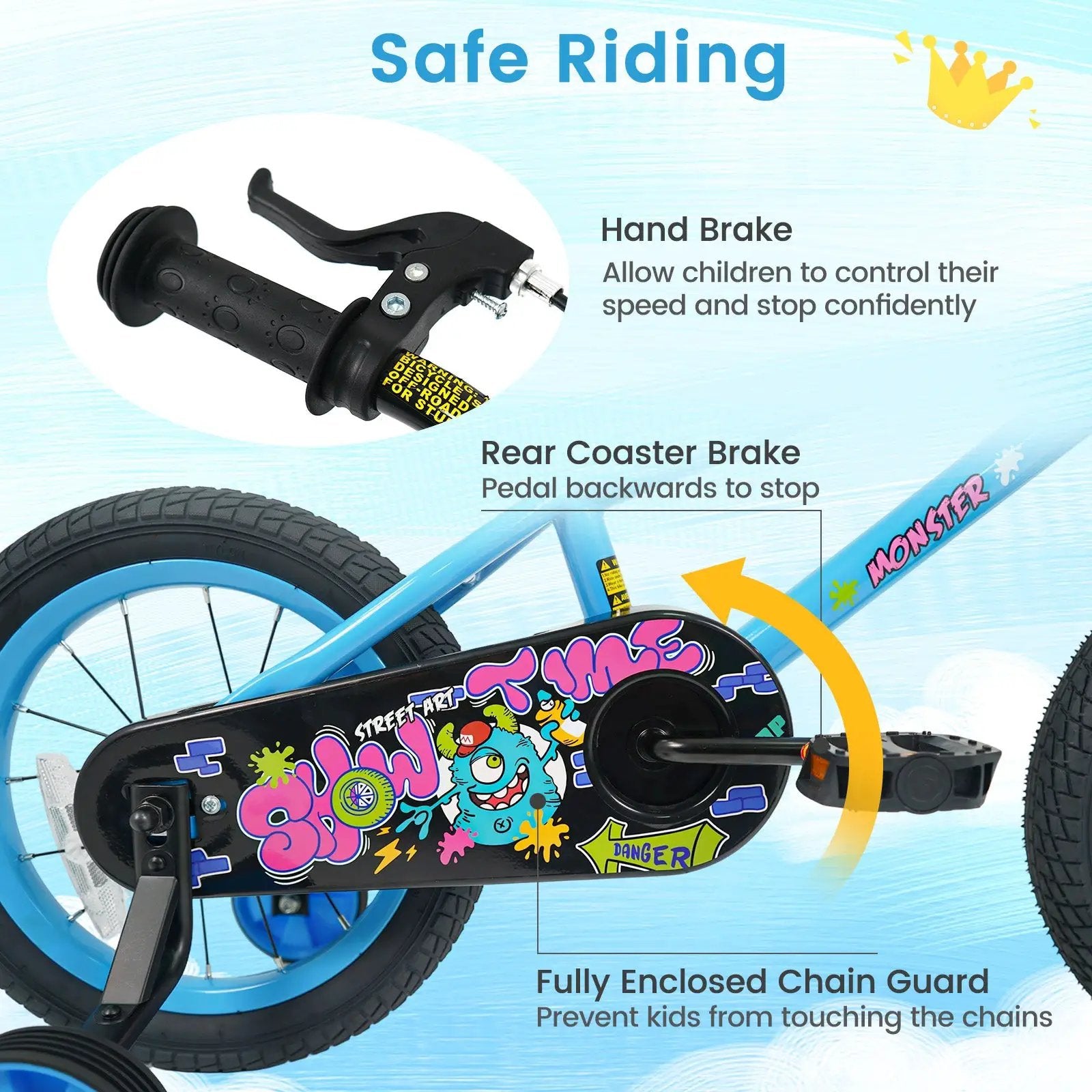 Kids Bike 16 Inch with Training Wheels Ages 4-7 by DirectDeals