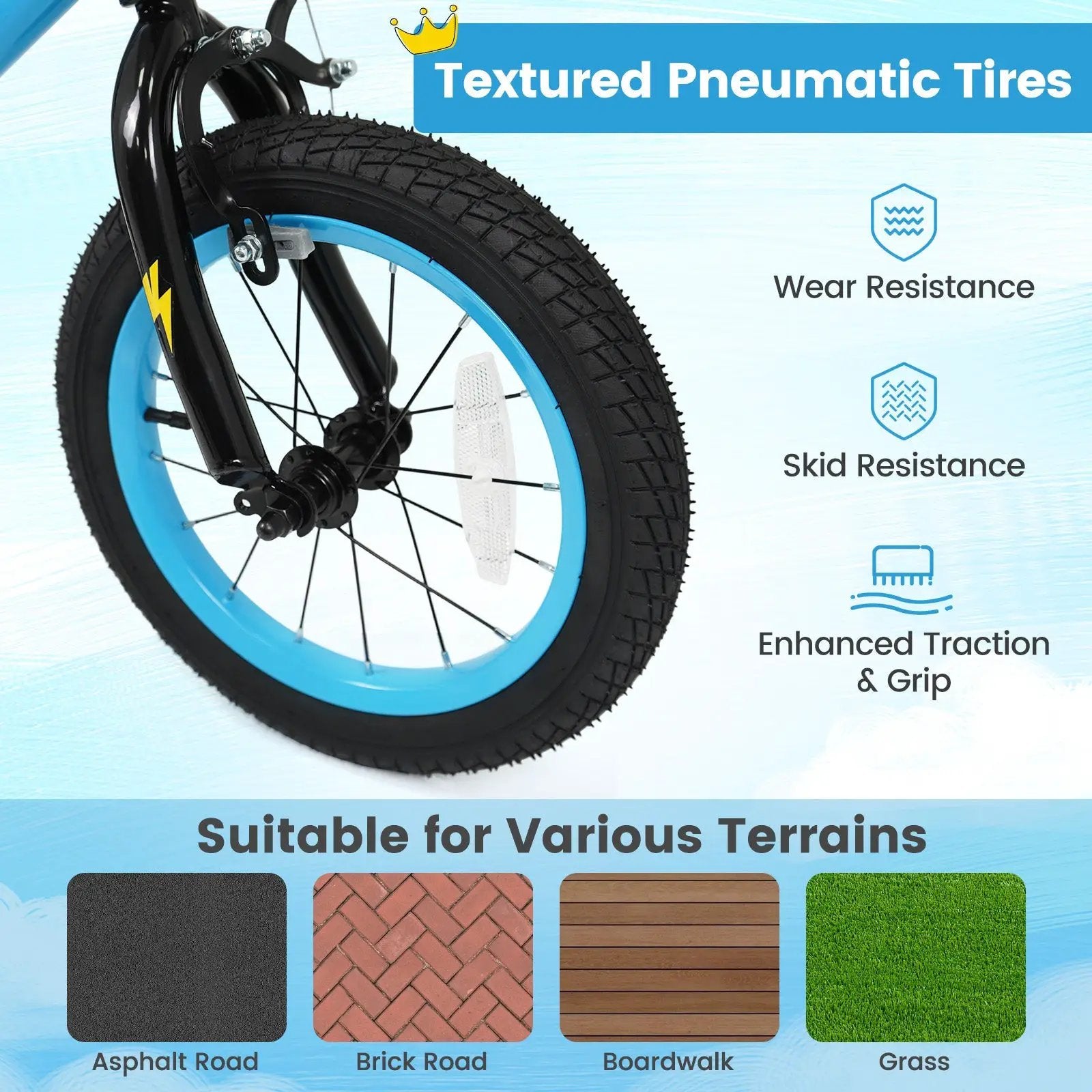 Kids Bike 16 Inch with Training Wheels Ages 4-7 by DirectDeals