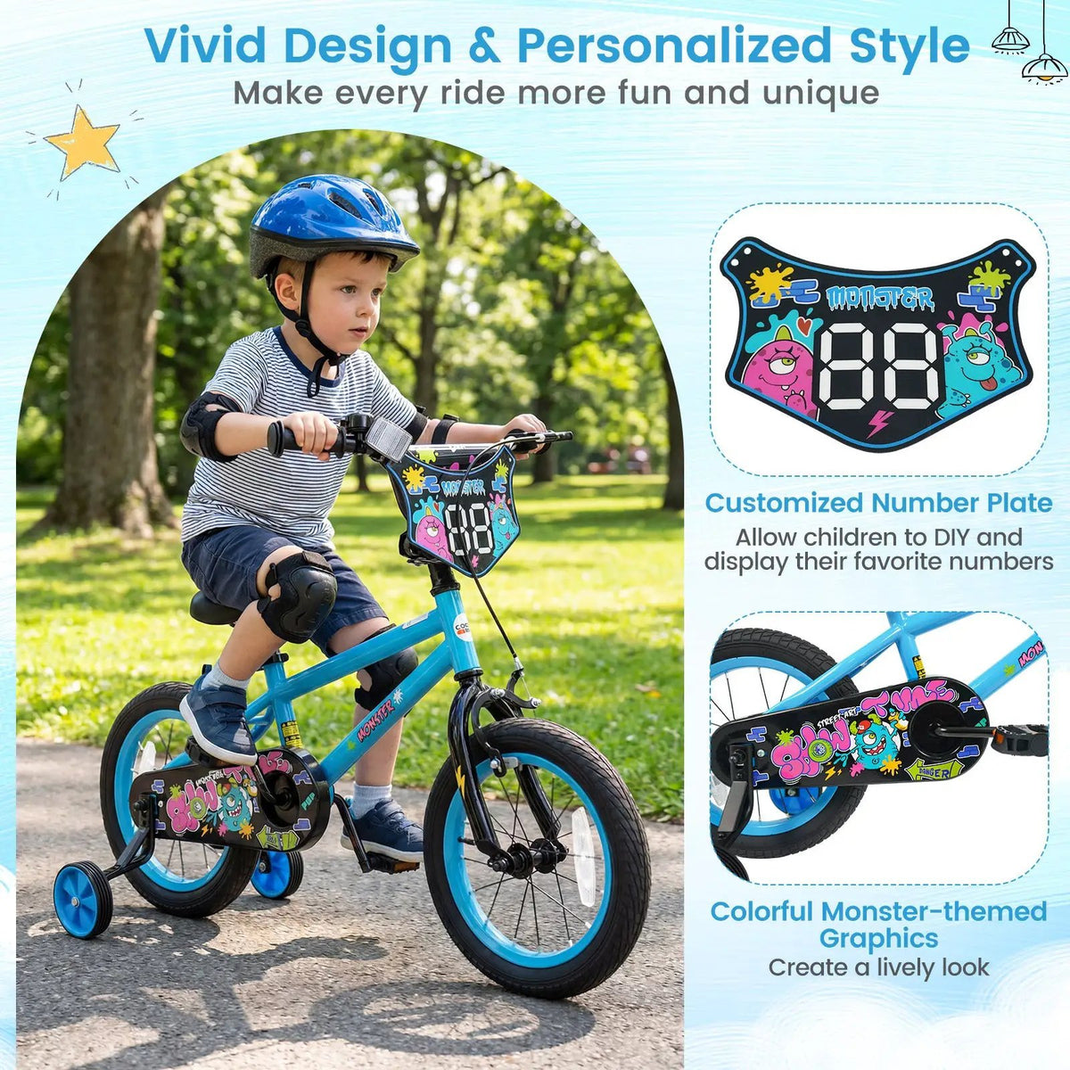 Kids Bike 16 Inch with Training Wheels Ages 4-7, photo 15 of 32