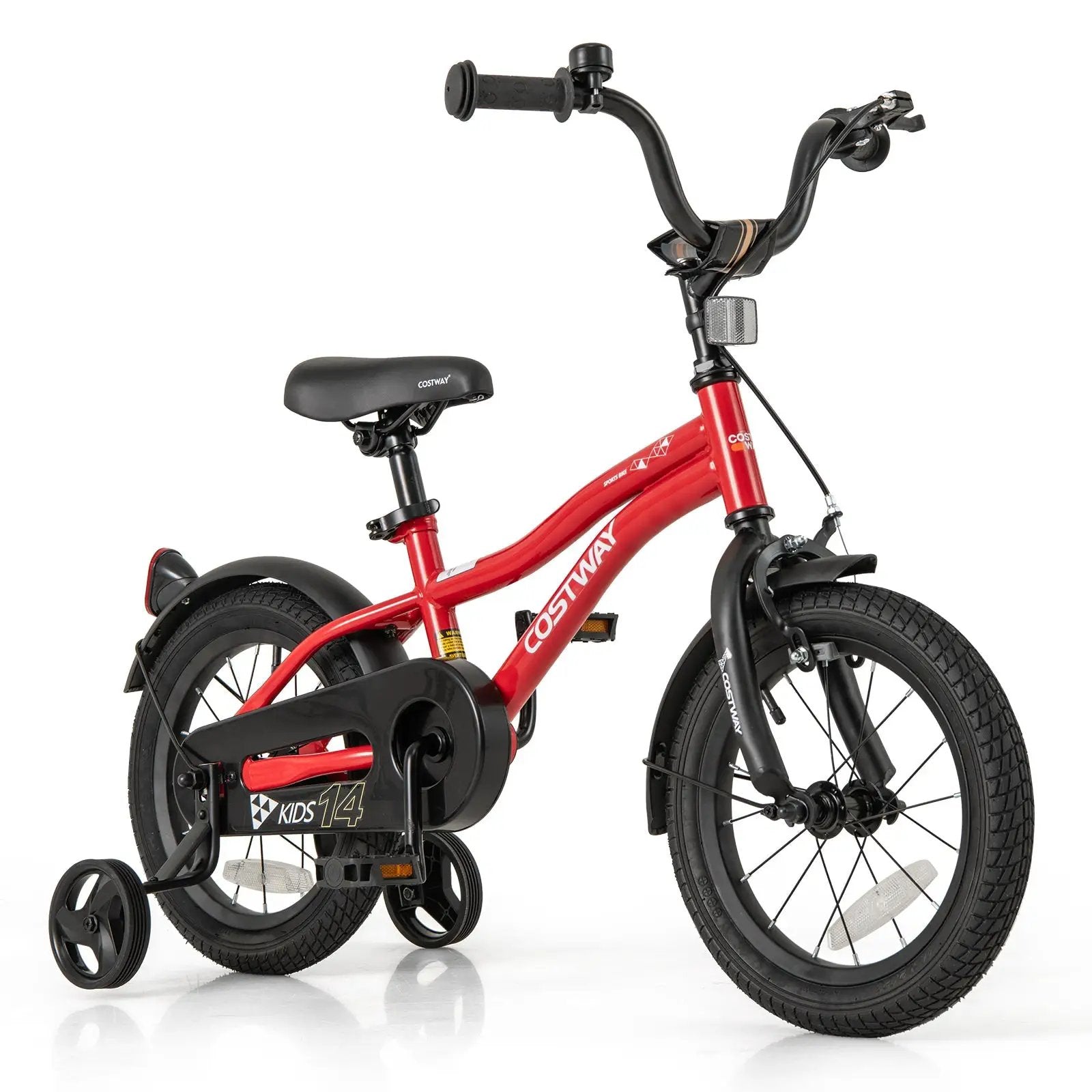 14 Inch Kids Bike Adjustable Bicycle with Reflectors and Bell for 3-5 Years Old by DirectDeals