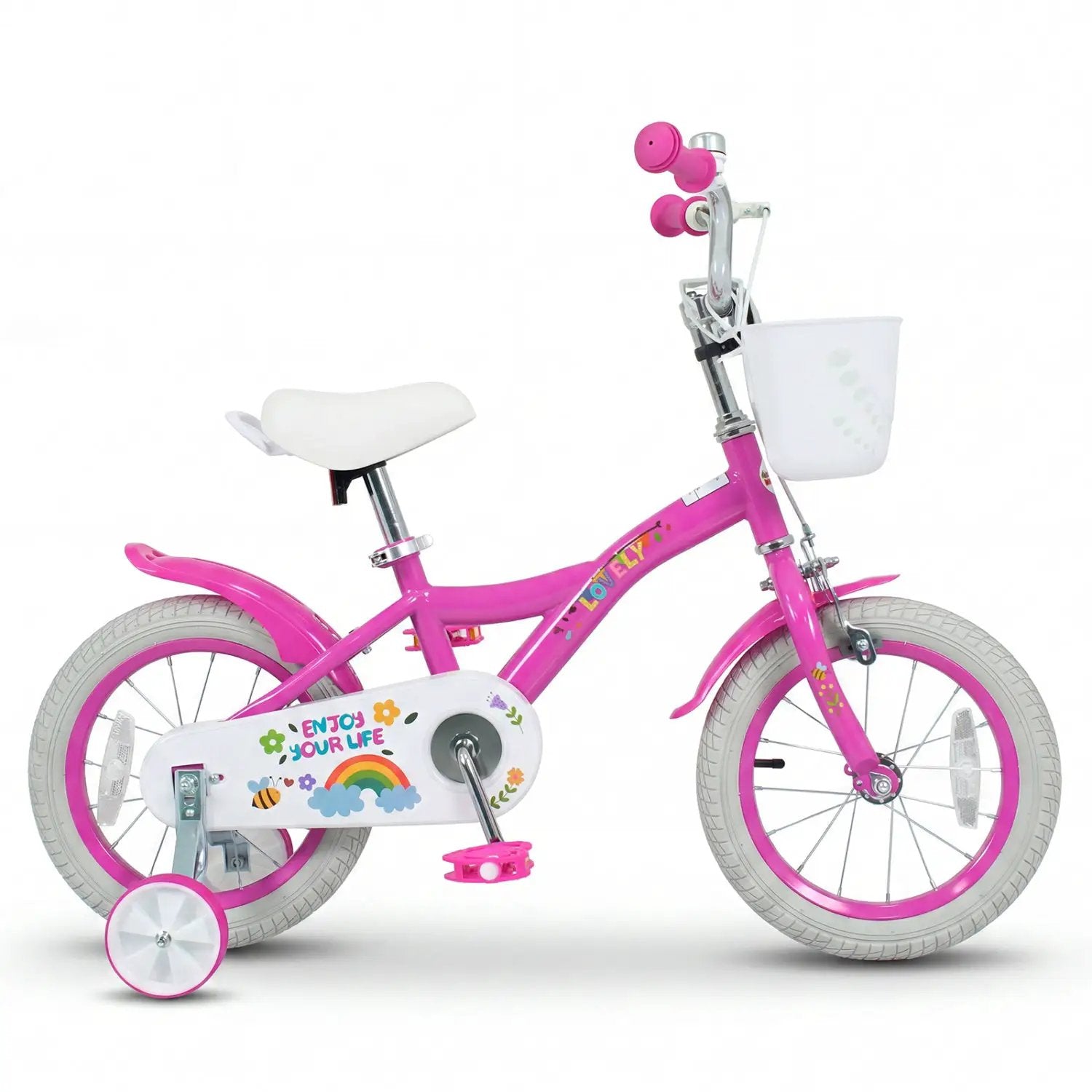 Girls Bike 12-18 Inch with Training Wheels and Basket by DirectDeals