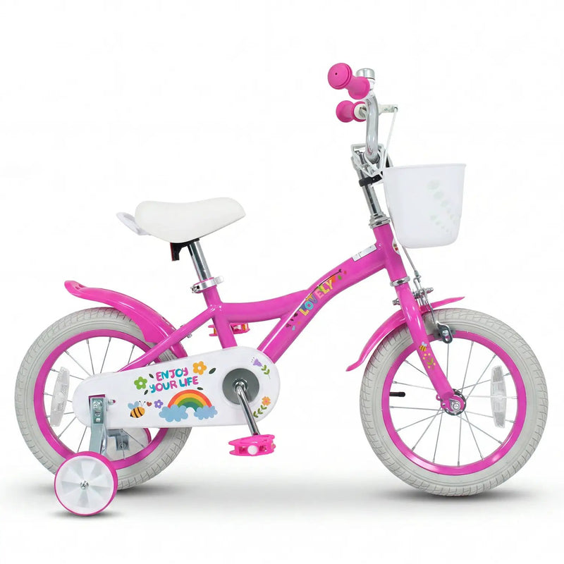 Girls Bike 12-18 Inch with Training Wheels and Basket by DirectDeals