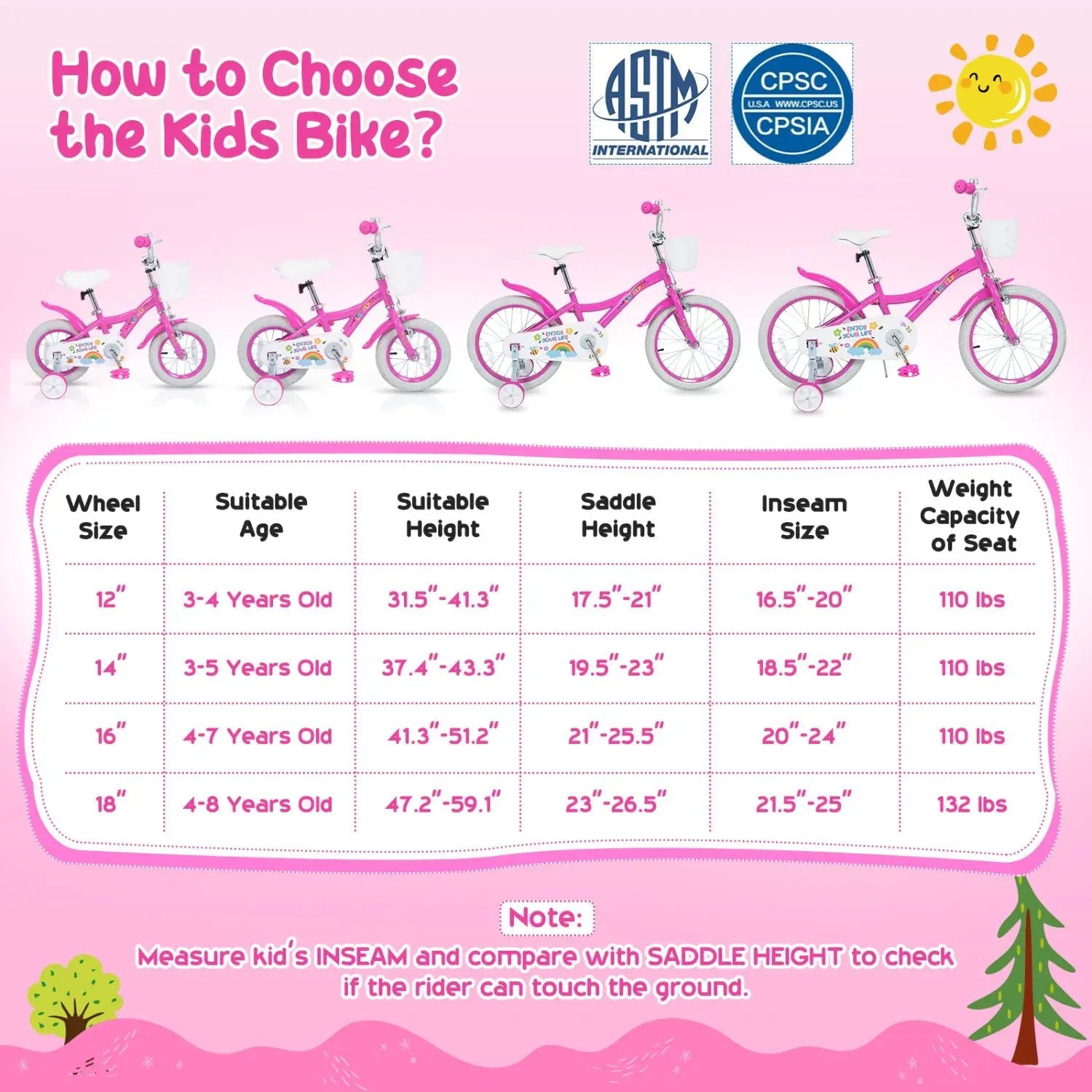 Girls Bike 12-18 Inch with Training Wheels and Basket by DirectDeals