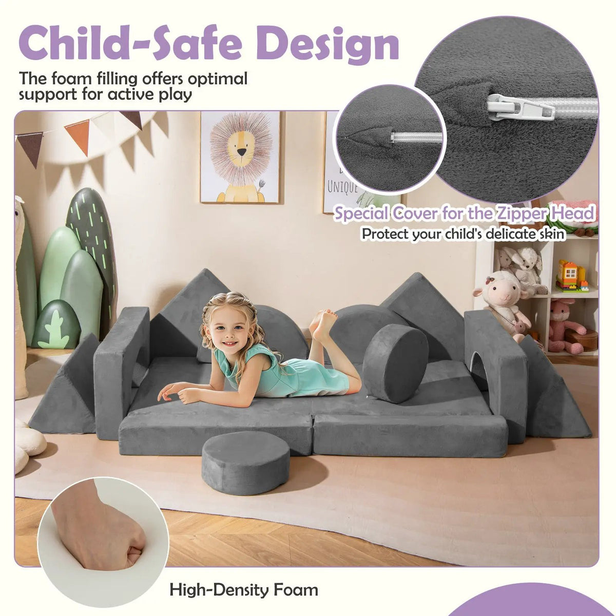 14 PCS Modular Kids Play Couch for Playroom and Bedroom, photo 24 of 24